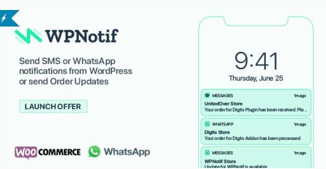 WPNotif: - WordPress SMS & WhatsApp Message Notifications